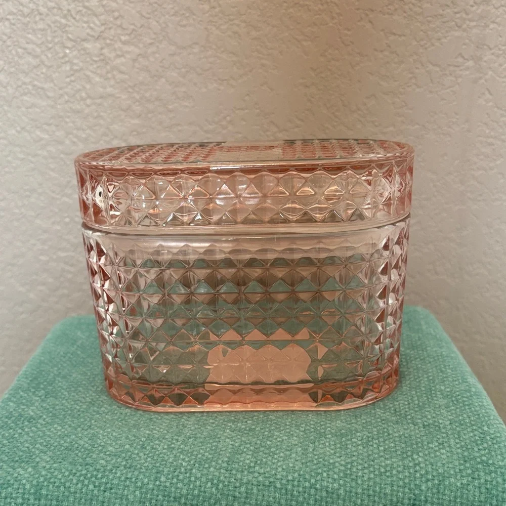 NWT Target Bullseye Elegant Pink Glass Storage Container